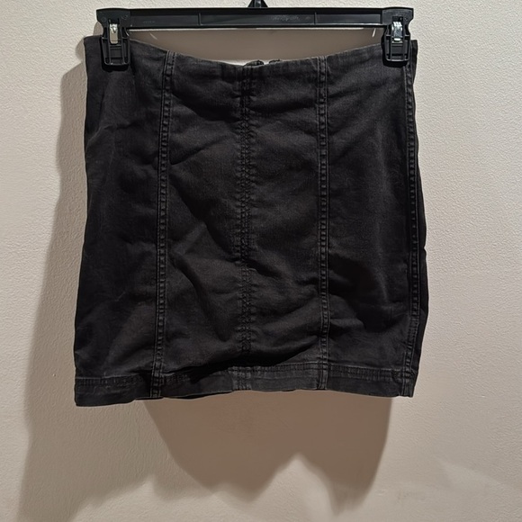 Free People Modern Femme washed denim black skirt 12 - Picture 3 of 6